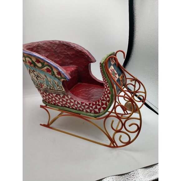 Large Jim Shore Heartwood Creek "A Sleigh Full Of Dreams" Handcrafted Figurine - Picture 1 of 9